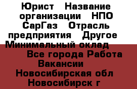 Юрист › Название организации ­ НПО СарГаз › Отрасль предприятия ­ Другое › Минимальный оклад ­ 15 000 - Все города Работа » Вакансии   . Новосибирская обл.,Новосибирск г.